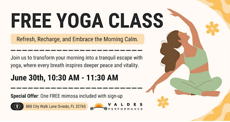 FREE Yoga Class with Valdes Performance   Oviedo on the Park Tickets Sun Jun 30 2024 at 10 30 AM  768x408